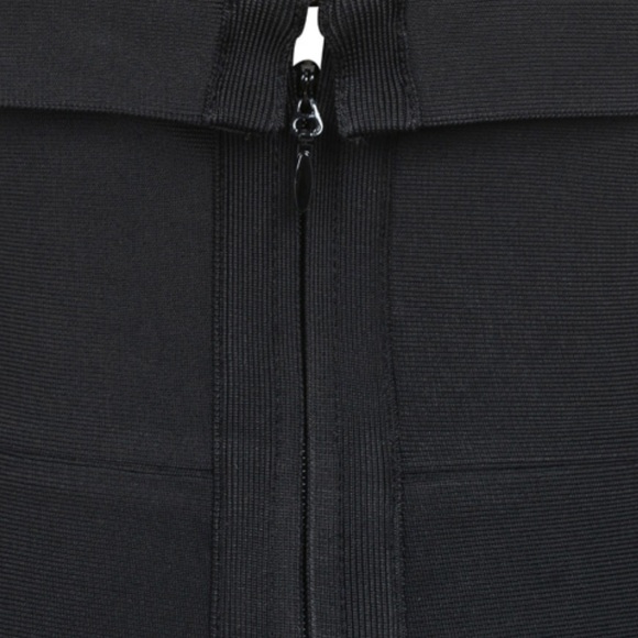 NWT - House Of CB London FABRIZIA 
BLACK BANDAGE STRAPLESS FLUTED-HEM DRESS - Picture 9 of 9